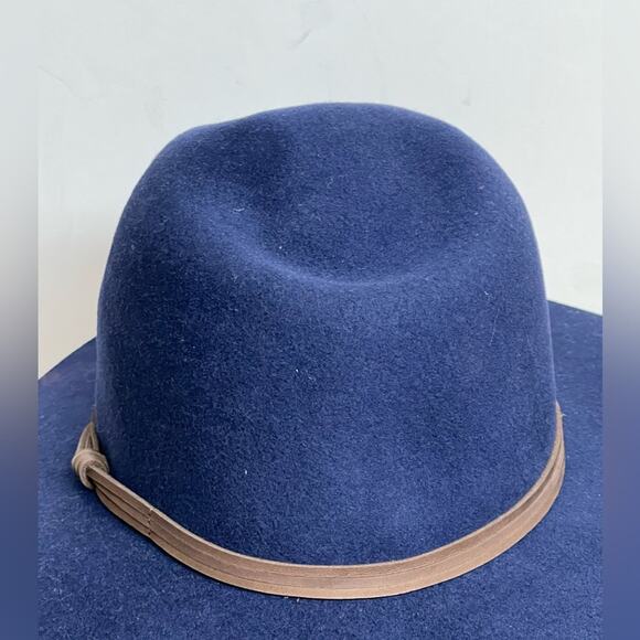 Men's Goorin Bros Billy Blue Wide Brim Wool Fedora Hat Made In USA - Picture 4 of 10